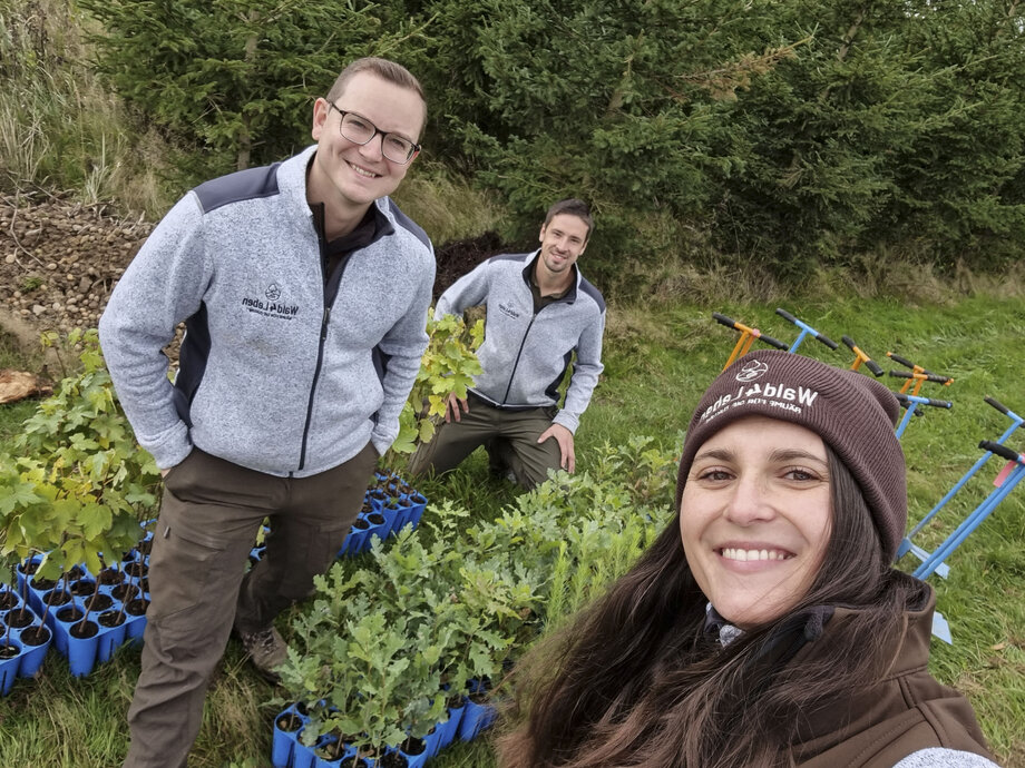 Das Team von Wald4Leben: Lukas Schmalzbauer, Michael Poppinger und Nadja Fichtinger.